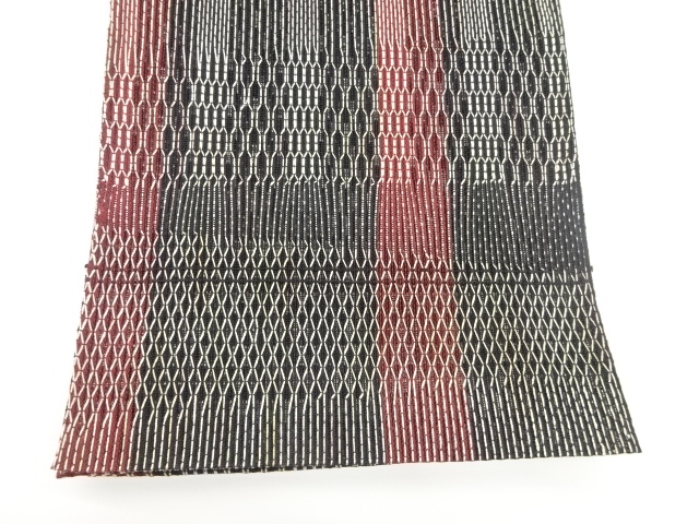  紗 変わり織幾何学模様名古屋帯